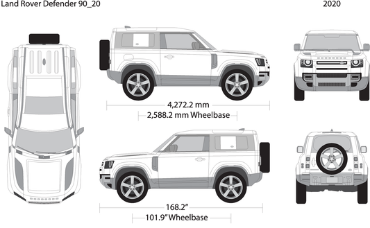 2020 Land Rover Defender Defender 90 V20 Vehicle Wrap Template