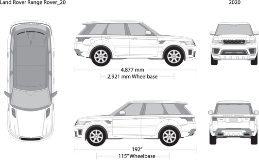 2020 Land Rover Range Rover Sport V20 Vehicle Wrap Template