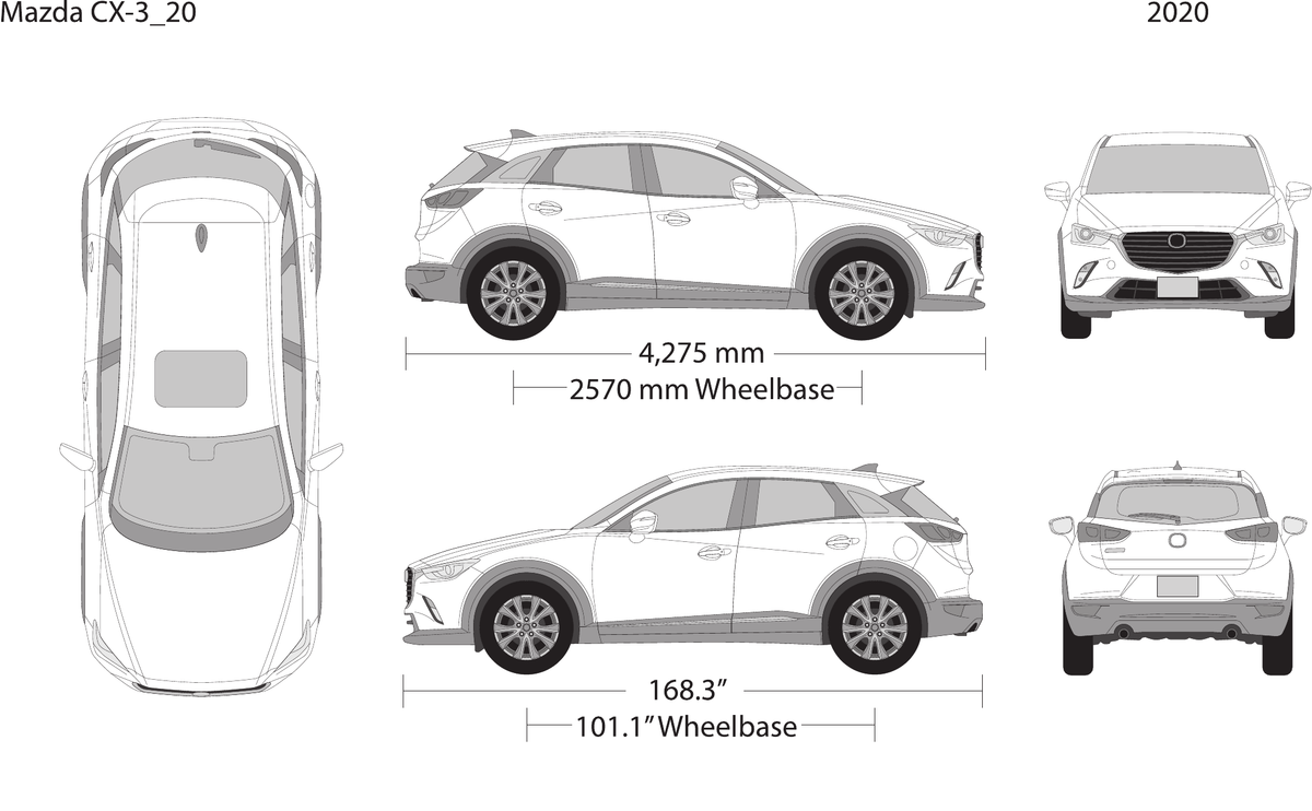 2020 Mazda CX-3 vector wrap template, Design-Ready PDF - GravBase