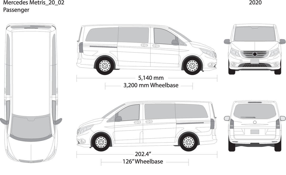 2020 Mercedes Metris V02 Vehicle Wrap Template