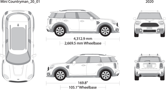 2020 Mini Cooper Mini Countryman V01 Vehicle Wrap Template