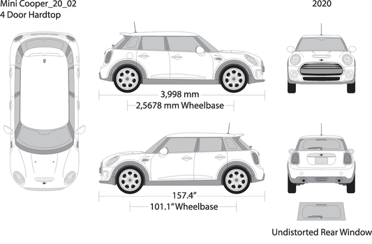 2020 Mini Cooper Mini Hardtop V02 Vehicle Wrap Template