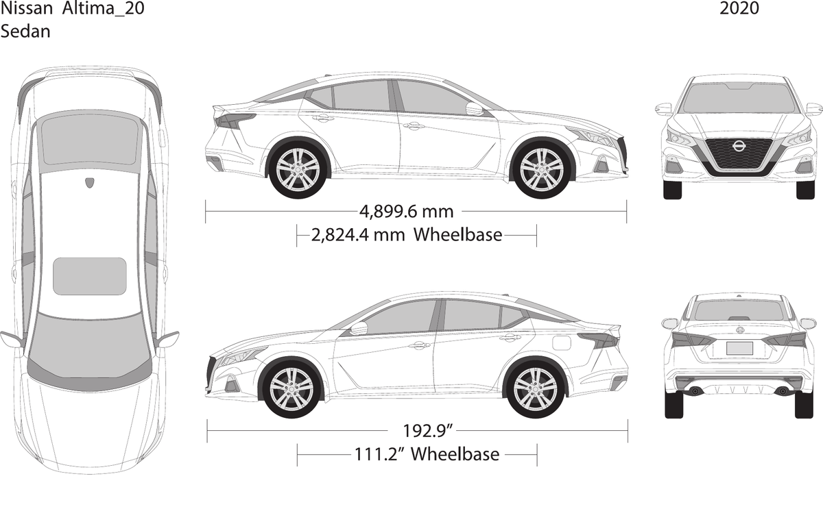 2020 Nissan Altima vector wrap template, Design-Ready PDF - GravBase