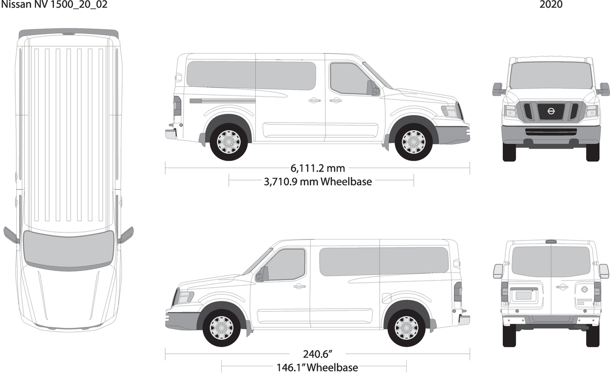 2020 Nissan Nv Passenger V02 Vehicle Wrap Template