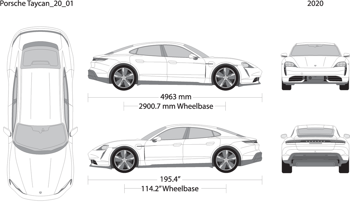 2020 Porsche Taycan V20 Vehicle Wrap Template