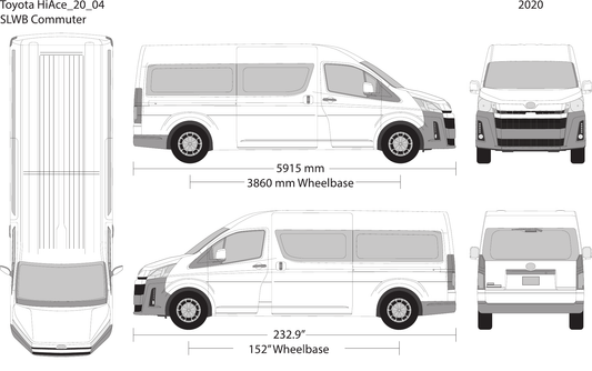 2020 Toyota Hiace Vector Wrap Template - GravBase