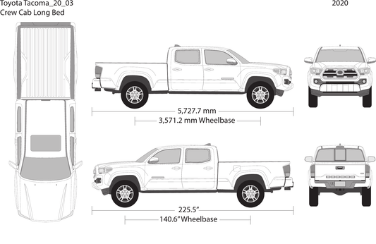 2020 Toyota Tacoma vector wrap template V03, Design-Ready PDF - GravBase
