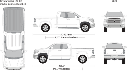 2020 Toyota Tundra vector wrap template V02, Design-Ready PDF - GravBase