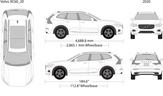 2020 Volvo XC60 Vector Wrap Template - GravBase