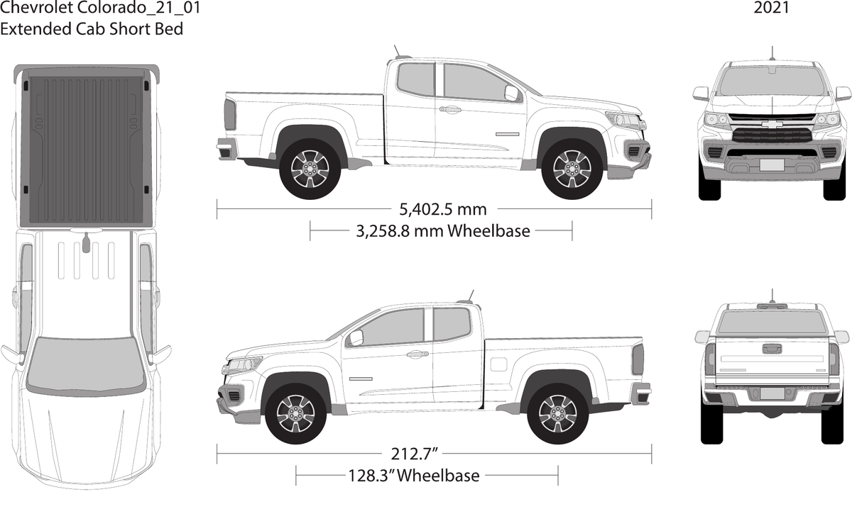 2021 Chevy Colorado vector wrap template V01, Design-Ready PDF - GravBase