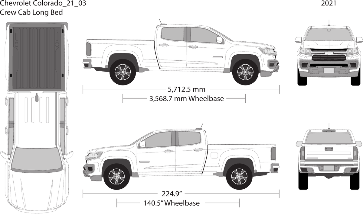 2021 Chevy Colorado vector wrap template V03, Design-Ready PDF - GravBase