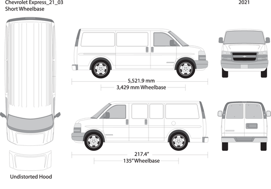 2021 Chevy Express V03 Vehicle Wrap Template