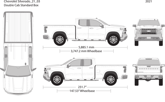 2021 Chevy Silverado 1500 vector wrap template V03, Design-Ready PDF - GravBase
