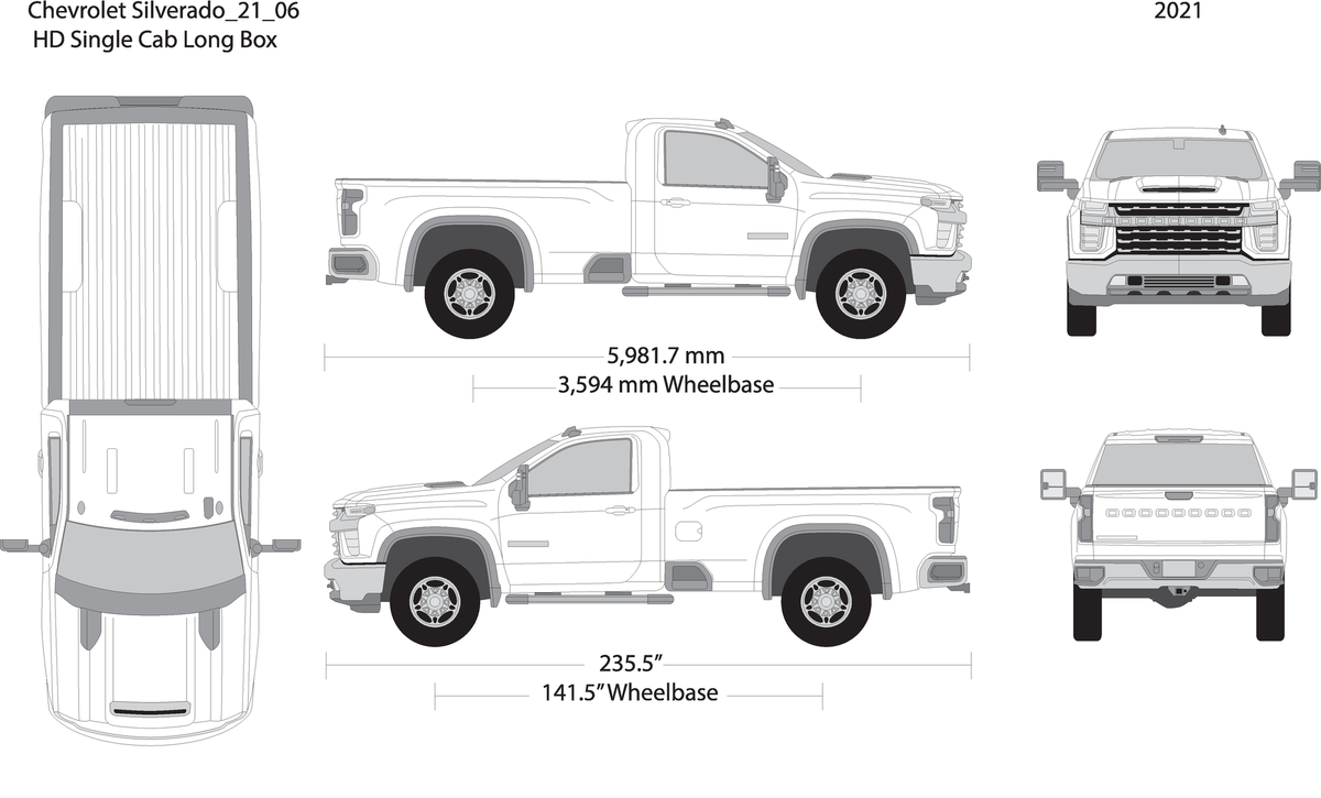 2021 Chevy Silverado 2500 3500 Hd V06 Vehicle Wrap Template
