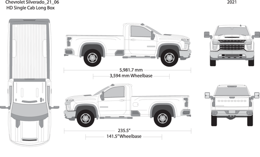 2021 Chevy Silverado 2500 3500 Hd V06 Vehicle Wrap Template
