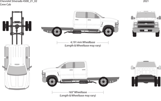2021 Chevy Siverado 4500 Vector Wrap Template - GravBase