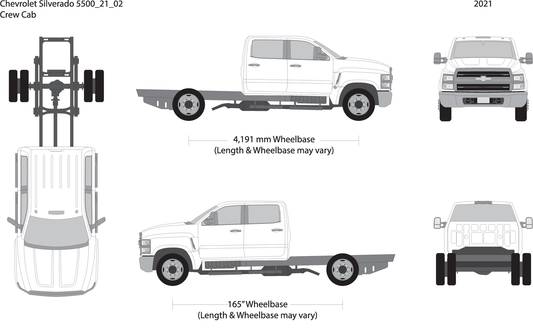 2021 Chevy Siverado 5500 V02 Vehicle Wrap Template