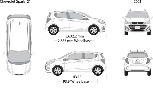 2021 Chevy Spark V21 Vehicle Wrap Template