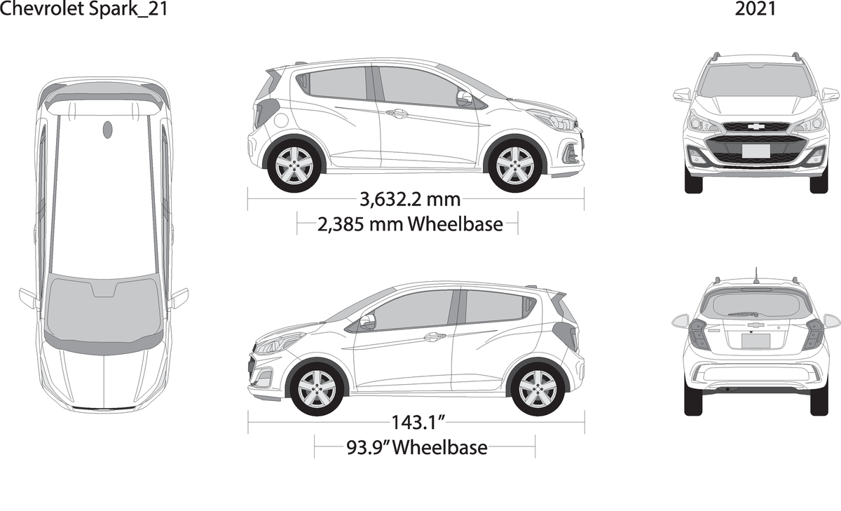 2021 Chevy Spark V21 Vehicle Wrap Template