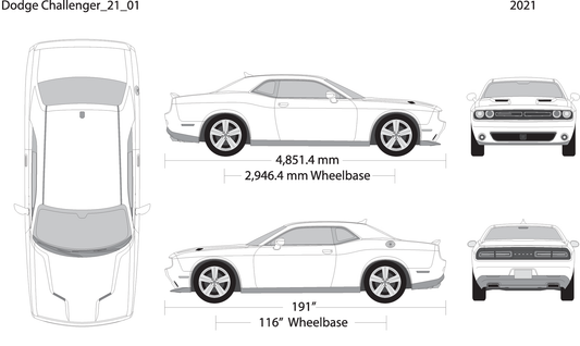 2021 Dodge Challenger V01 Vehicle Wrap Template