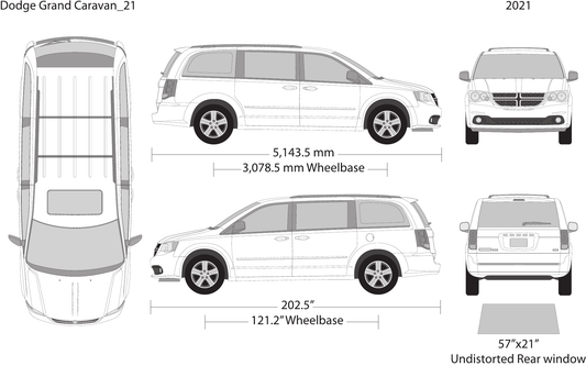 2021 Dodge Grand Caravan vector wrap template, Design-Ready PDF - GravBase