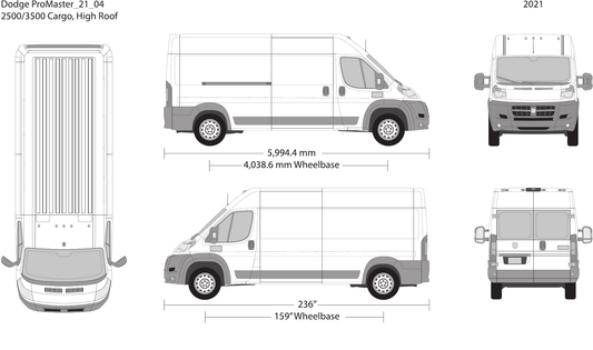 2021 Dodge Promaster Vector Wrap Template - GravBase