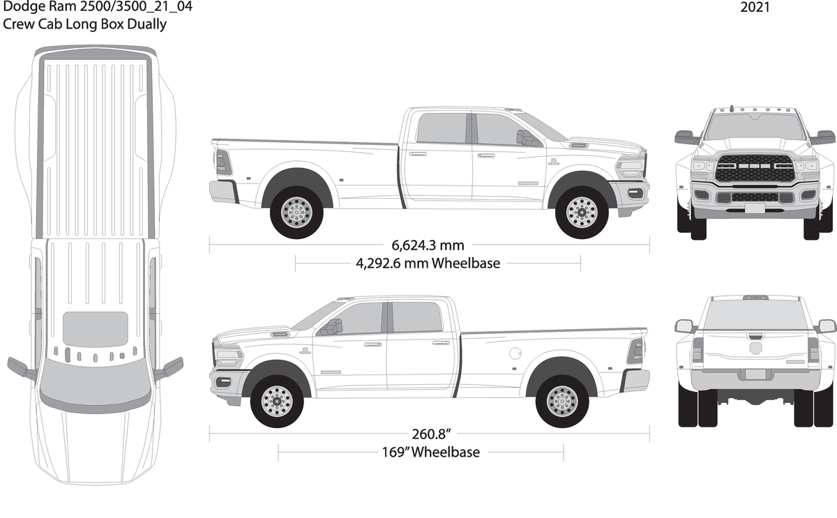 2021 Dodge Ram 2500 3500 V04 Vehicle Wrap Template