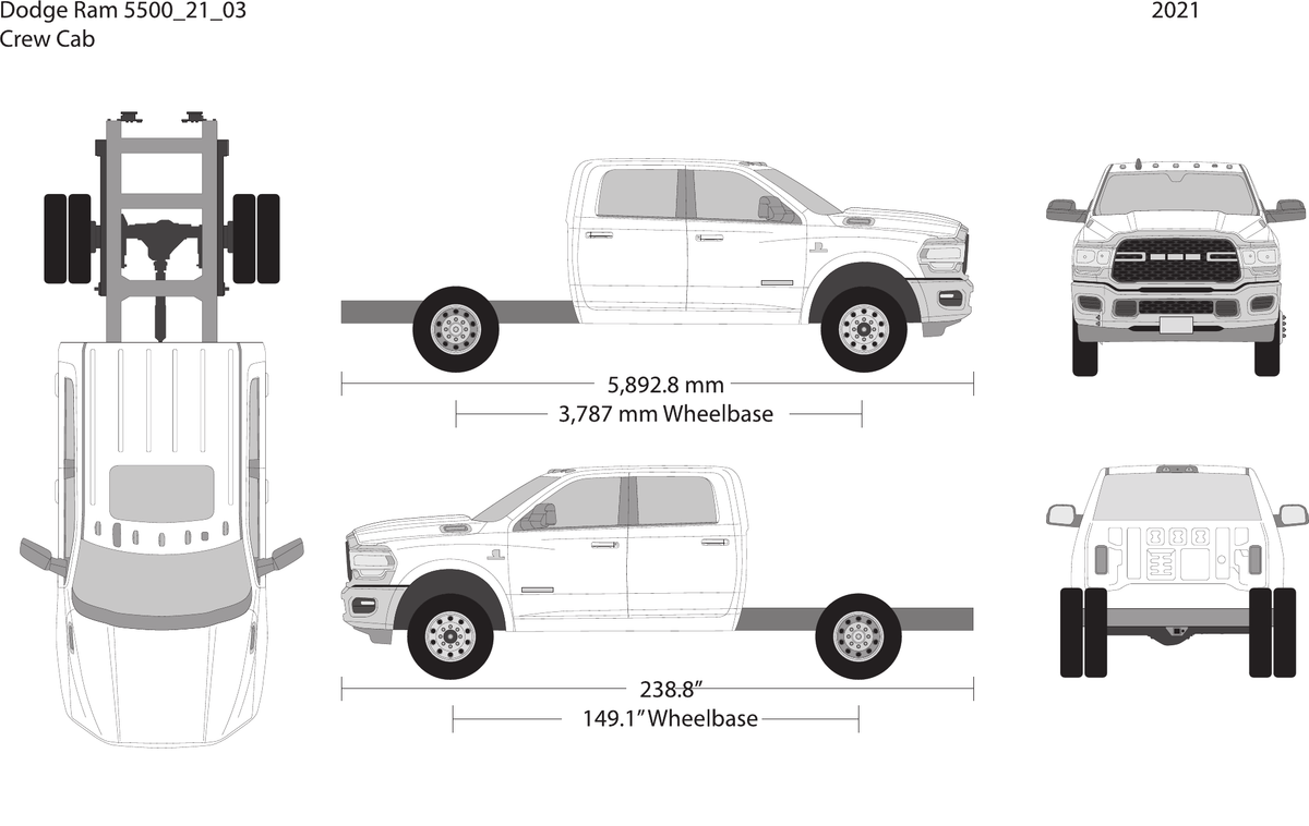 2021 Dodge Ram 5500 vector wrap template V03, Design-Ready PDF - GravBase
