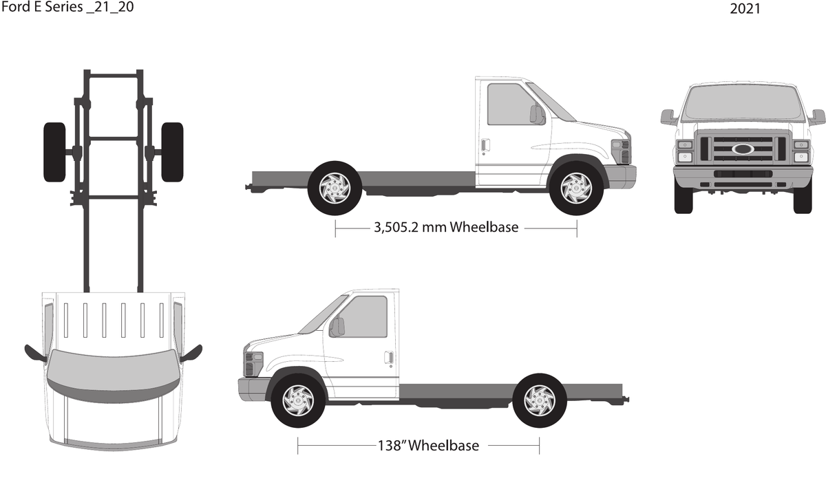 2021 Ford E Series vector wrap template V20, Design-Ready PDF - GravBase