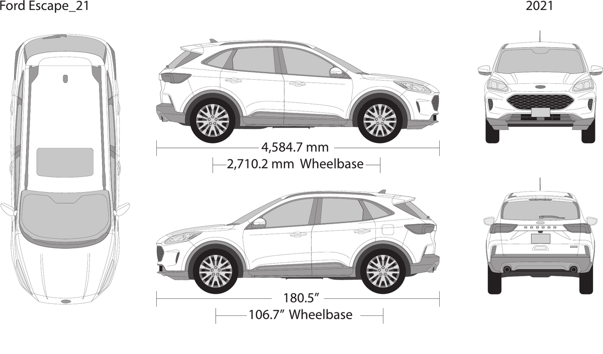 2021 Ford Escape vector wrap template, Design-Ready PDF - GravBase