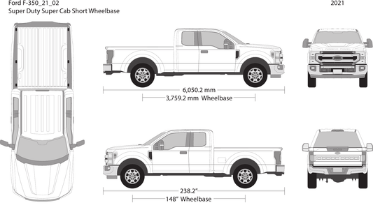 2021 Ford F-350 vector wrap template V02, Design-Ready PDF - GravBase