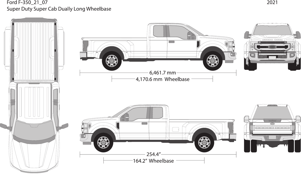 2021 Ford F-350 vector wrap template V07, Design-Ready PDF - GravBase