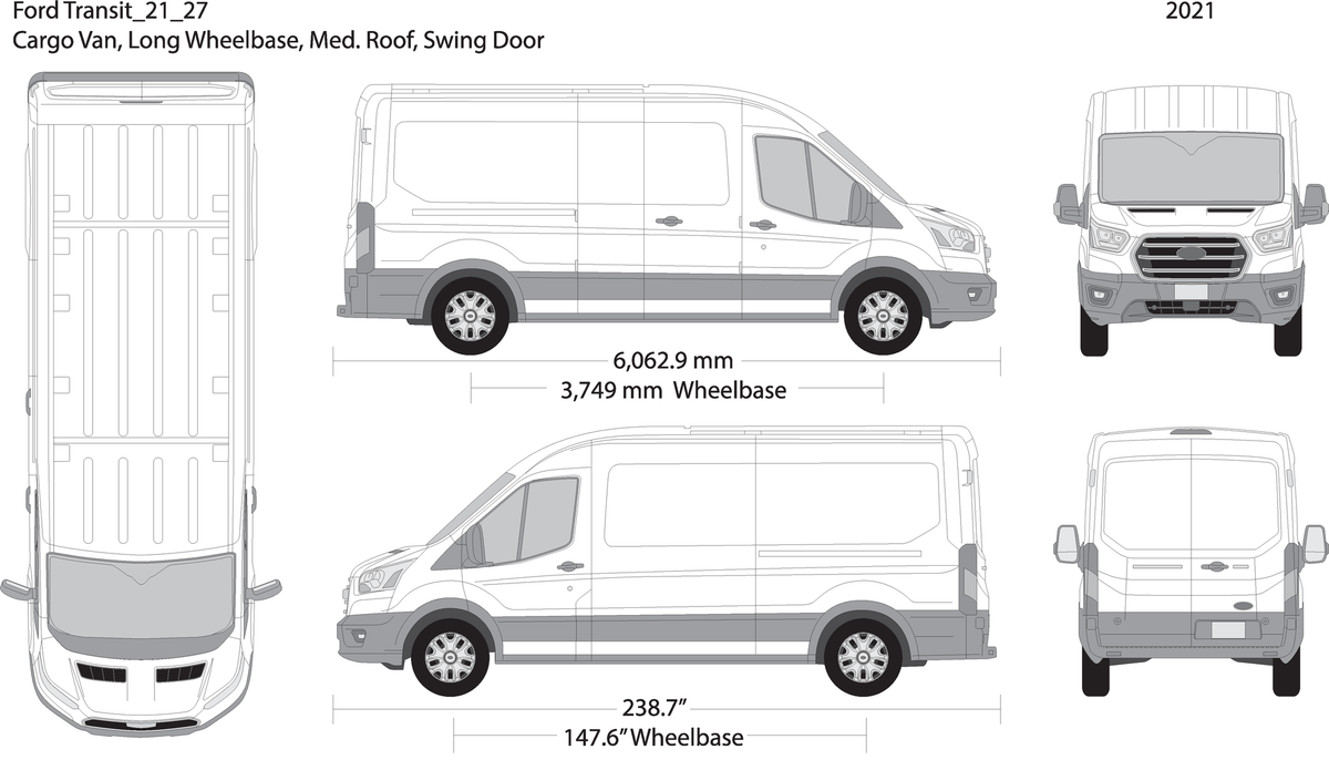 2021 Ford Transit Swing Doors V27 Vehicle Wrap Template