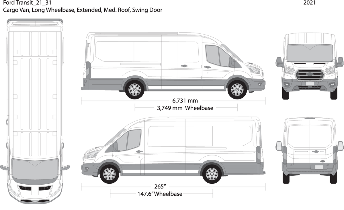 2021 Ford Transit Swing Doors V31 Vehicle Wrap Template