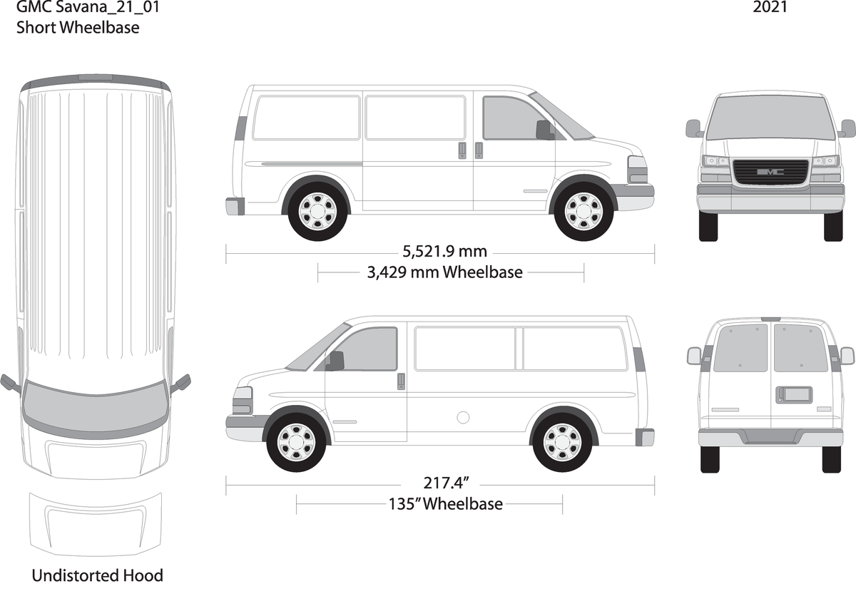 2021 Gmc Savana V01 Vehicle Wrap Template