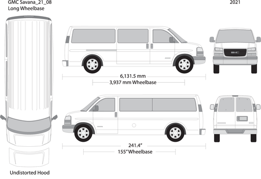 2021 Gmc Savana V08 Vehicle Wrap Template