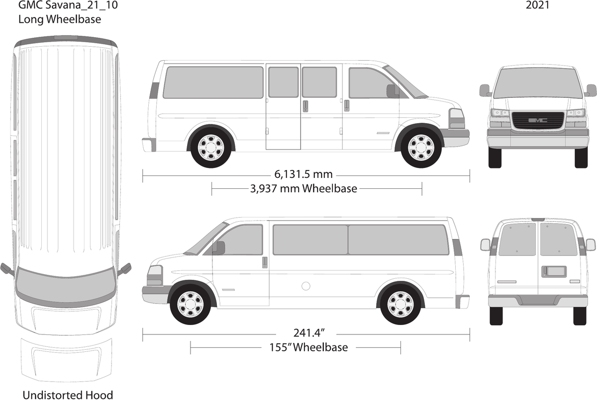 2021 GMC Savana vector wrap template V10, Design-Ready PDF - GravBase