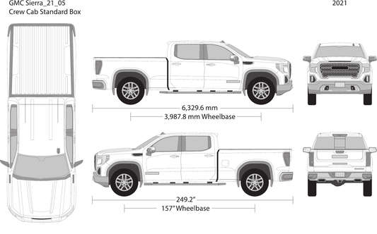 2021 GMC Sierra 1500 vector wrap template V05, Design-Ready PDF - GravBase