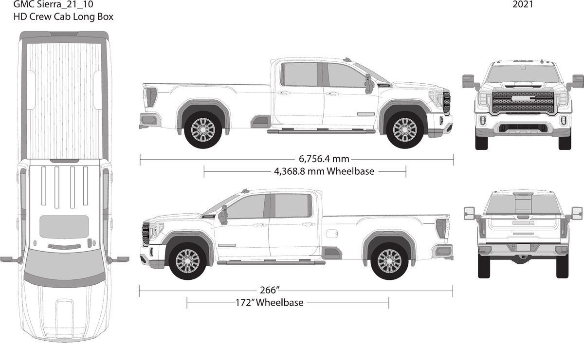 2021 GMC Sierra 2500-3500 HD vector wrap template V10, Design-Ready PDF - GravBase