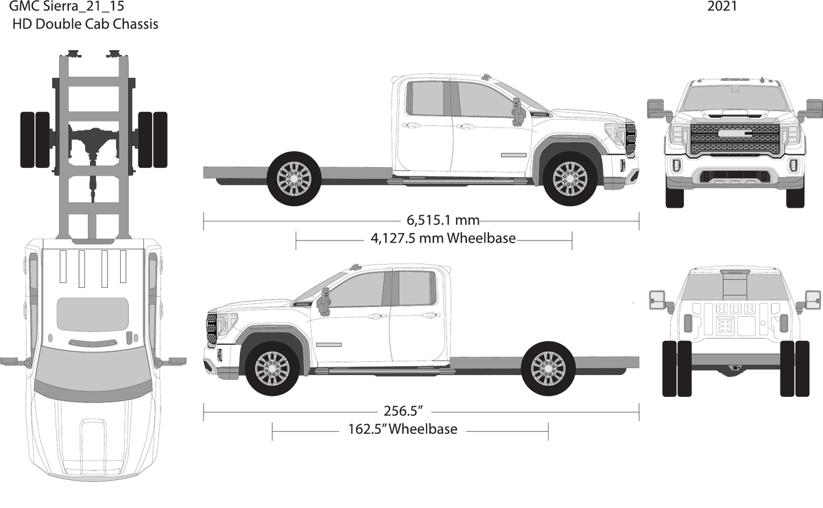 2021 GMC Sierra 2500-3500 HD vector wrap template V15, Design-Ready PDF - GravBase