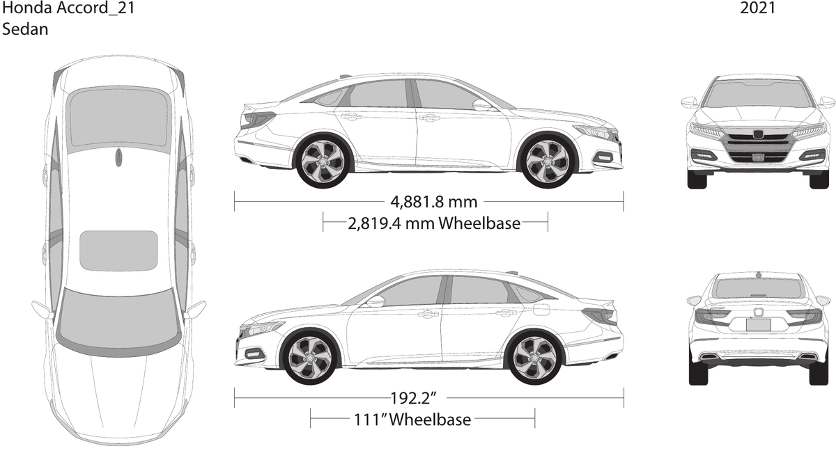 2021 Honda Accord Sedan vector wrap template, Design-Ready PDF - GravBase