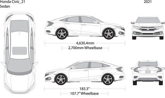 2021 Honda Civic Sedan V21 Vehicle Wrap Template