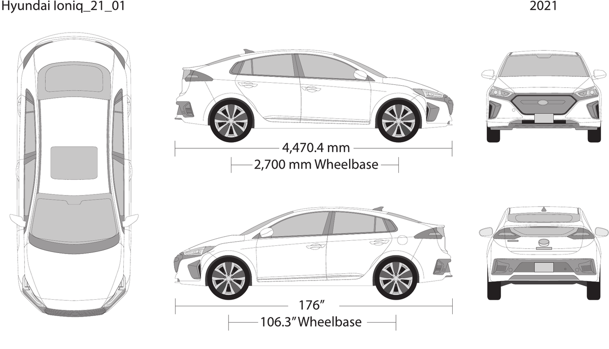2021 Hyundai Ioniq vector wrap template, Design-Ready PDF - GravBase