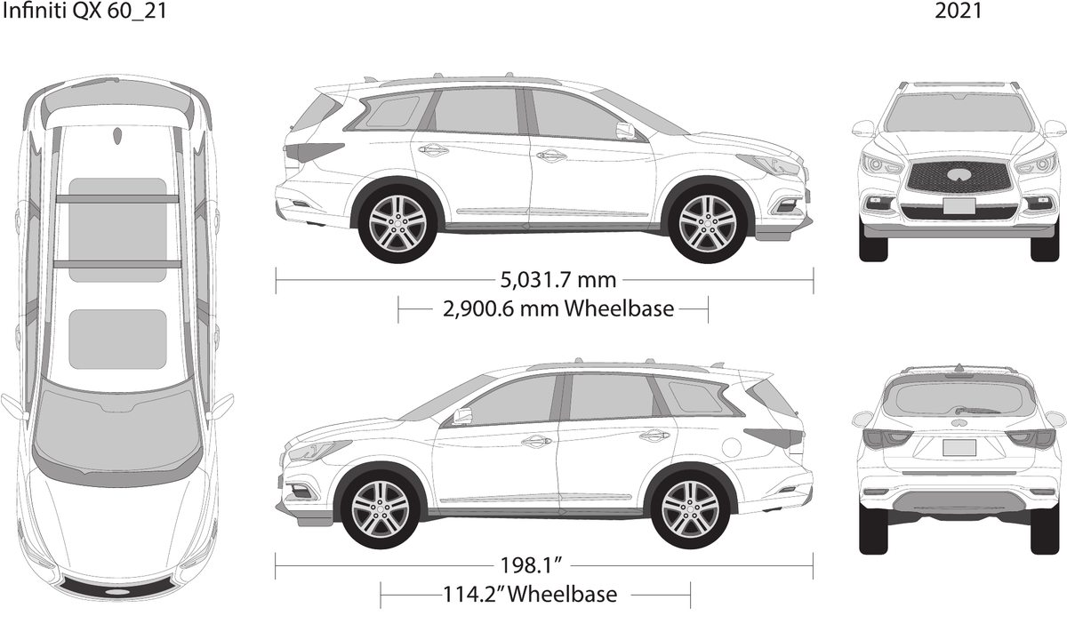 2021 Infiniti QX60 vector wrap template, Design-Ready PDF - GravBase