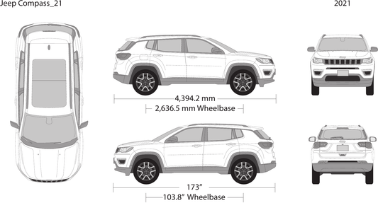2021 Jeep Compass vector wrap template, Design-Ready PDF - GravBase