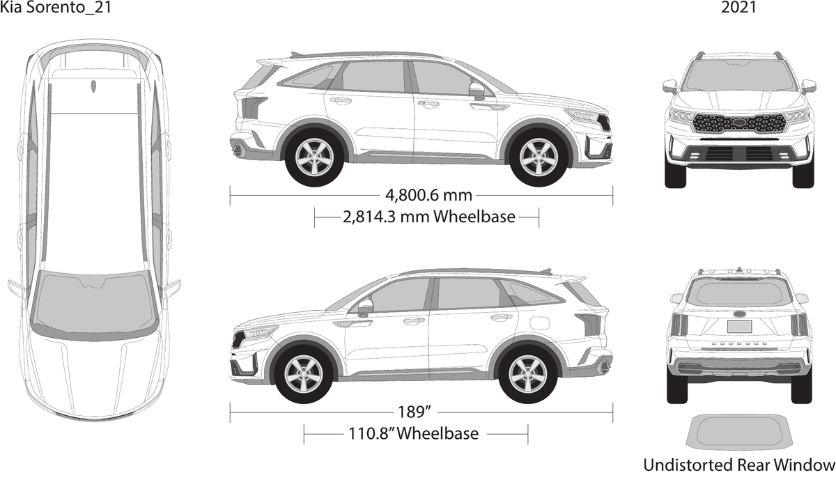 2021 Kia Sorento Vector Wrap Template - GravBase