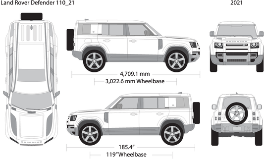 2021 Land Rover Defender Defender 110 V21 Vehicle Wrap Template