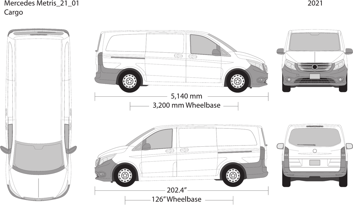2021 Mercedes Metris vector wrap template V01, Design-Ready PDF - GravBase