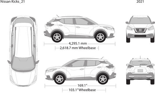 2021 Nissan Kicks vector wrap template, Design-Ready PDF - GravBase