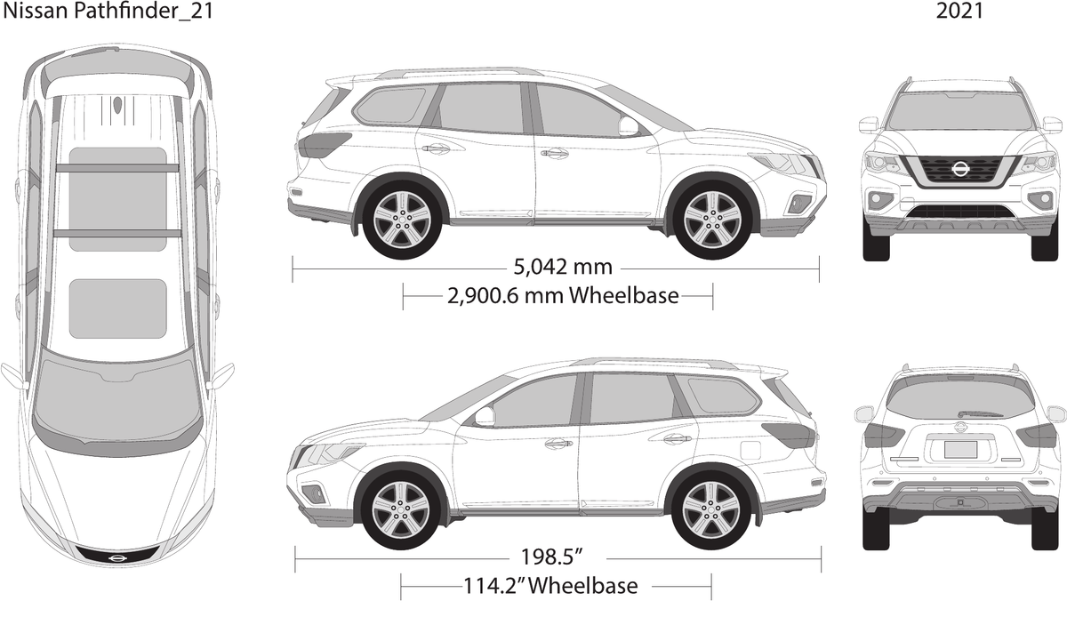 2021 Nissan Pathfinder vector wrap template, Design-Ready PDF - GravBase